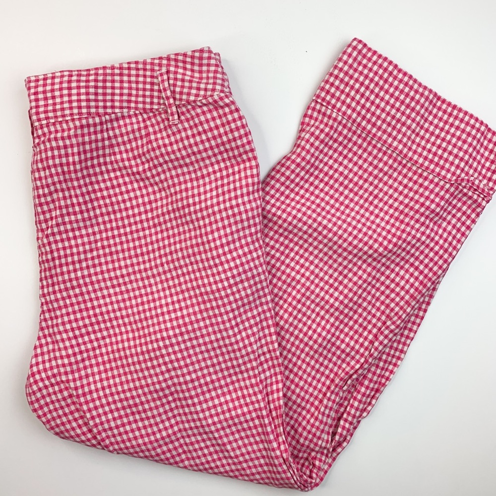 Ann Taylor LOFT Checker Cuff Capri Pants
